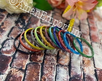 ENSOUL Colorful Painted Enamel Coated Mixed Metal Multi Bangles Bracelets for Women