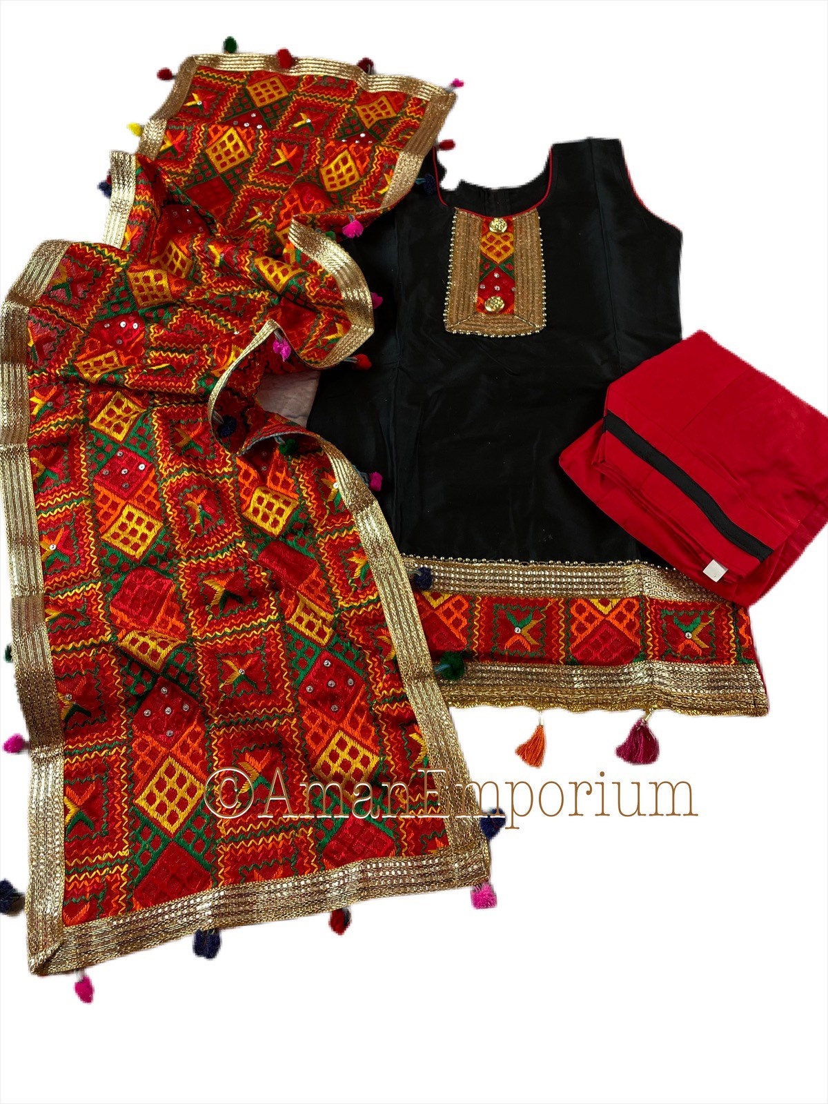 Kids Punjabi Suit Embellished Stones, Babies & Kids, Babies & Kids Fashion  on Carousell