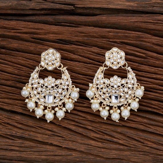 Silver Jhumkas-Kundan Silver Jhumkas With Pearl |Silver Jewellery