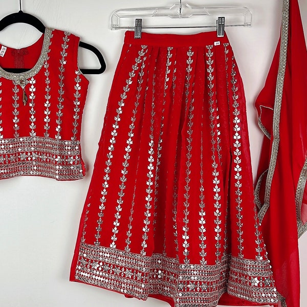 Girls red  lehengha choli / Indian Kids Dress/Girls Party wear Dress/Kids Legengha Choli/Girl's Lehenga Choli/kids Indian dress