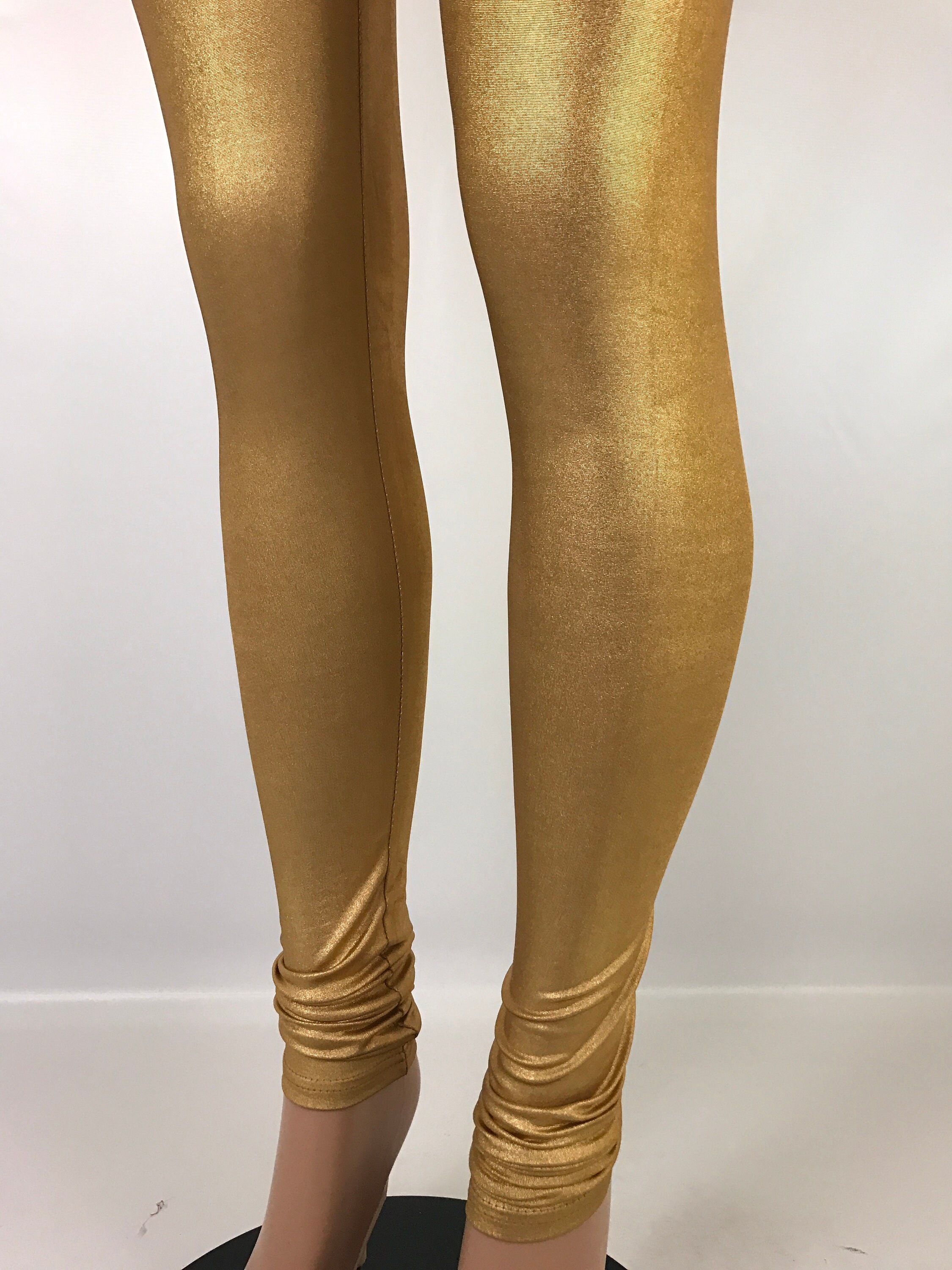 Buy PT LEGGINGS Shiny Shimmer Soft Comfortable Churidar Leggings  Gold,32(HS-PT-SMR) at