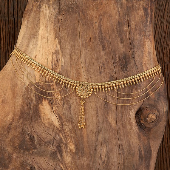 Classy Gold Waist Belt/indian Belly Chain/bridal Belly Chain/kamarbandh/vaddanam/kemp/kamarpatta/south  Indian Jewelry/tagdi/gold Belly Chain -  Canada