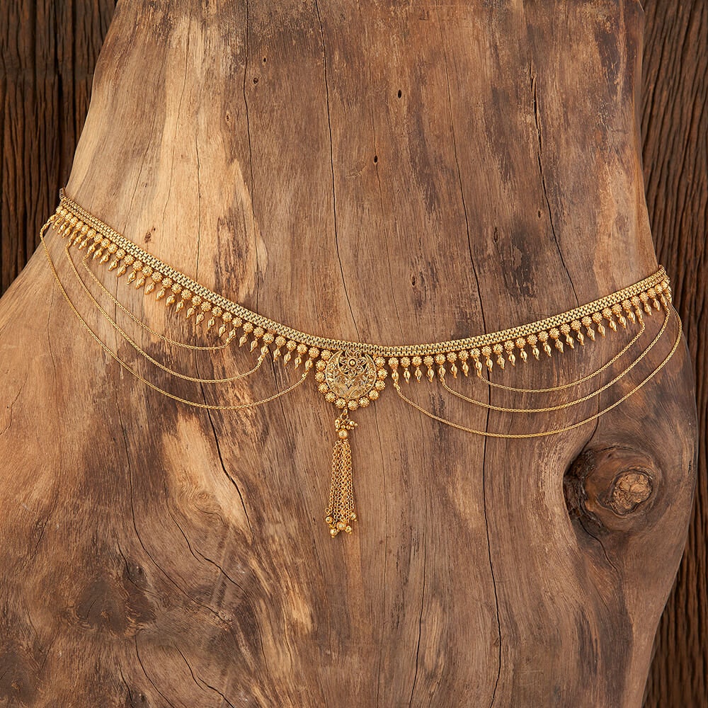 Exclusive simple golden chained waist belt kamarband belly hips chain