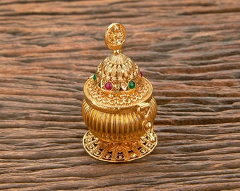 Antique Gold Plated Sindoor Box/ Kumkum Box/ Antique gold plated South Indian Hindu Wedding- Bollywood