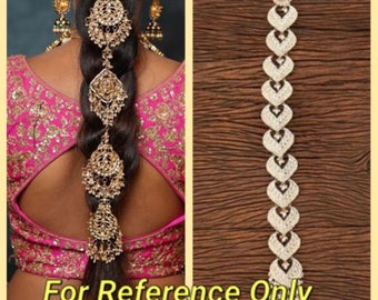 Polki Kundan Hair Jewelry  long  Hair Jewelry Choti, Indian Hair pin Hair Decoration/Wedding Bridal Jewelry for Women.