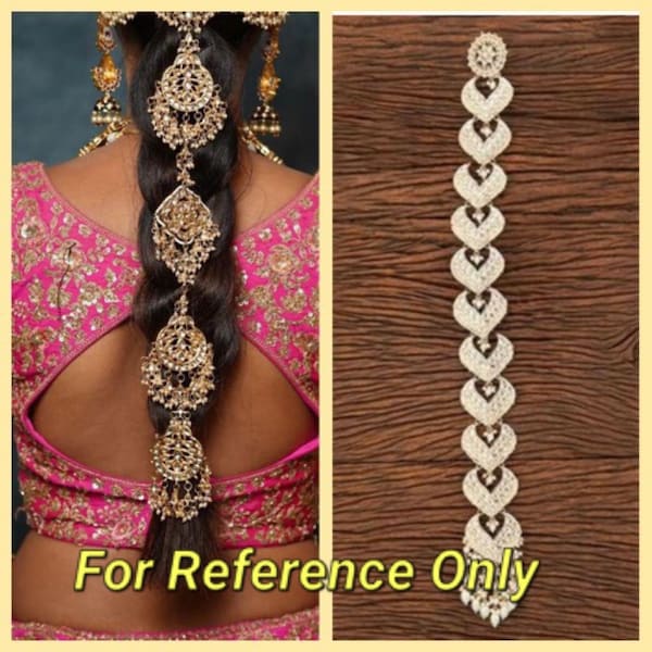 Polki Kundan Hair Jewelry  long  Hair Jewelry Choti, Indian Hair pin Hair Decoration/Wedding Bridal Jewelry for Women.