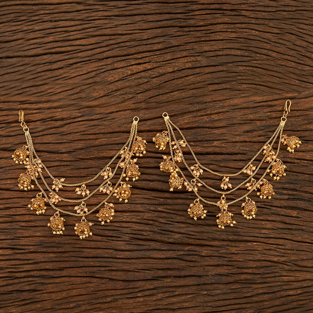 Bahubali Ear Jhumka Triple Chain ear Ring Chain gold Kaan Chain Sahare bahubali Eaarrings Kaan Saharas ear Support Chain indian Jewelry Etsy Australia
