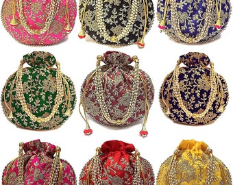 Matka Designer handbags for Women  Potli Bag  Shagun Potlies for Return Gift, for Wedding, Indian Potli Bags for any gift occasion