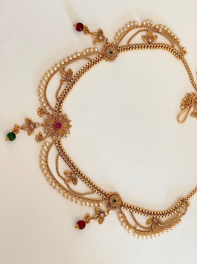 Waist Belt/indian Belly Chain/ Gold Belly Chain/ Pearl Etsy