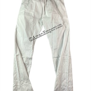 White Lucknow Chikankari Art Work Pants Stretchable Cotton - Etsy