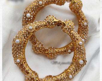 Rajwadi Kada / Pachali bangles / Meenakari Openable Kada/Indian Wedding jewelry/Kundan bridal bangles set/Gold Kada bangles/
