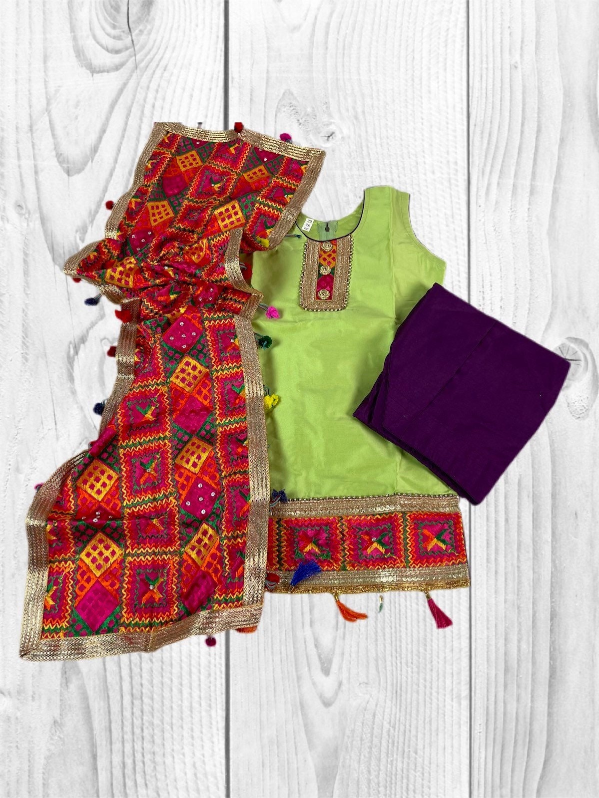 Full Heavy Phulkari Chikankari Sequins Work Fancy Readymade Patiyala Suits  Collection Catalog