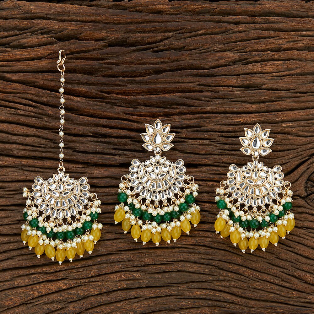 Yellow Green Long Hanging Women Earrings