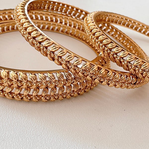 Gold Plated Antique Gold  Bangles/Gold Bangles /Indian Bangles/Antique gold Kada/kemp bangles/Gold Kada bangles/south Indian jewelry