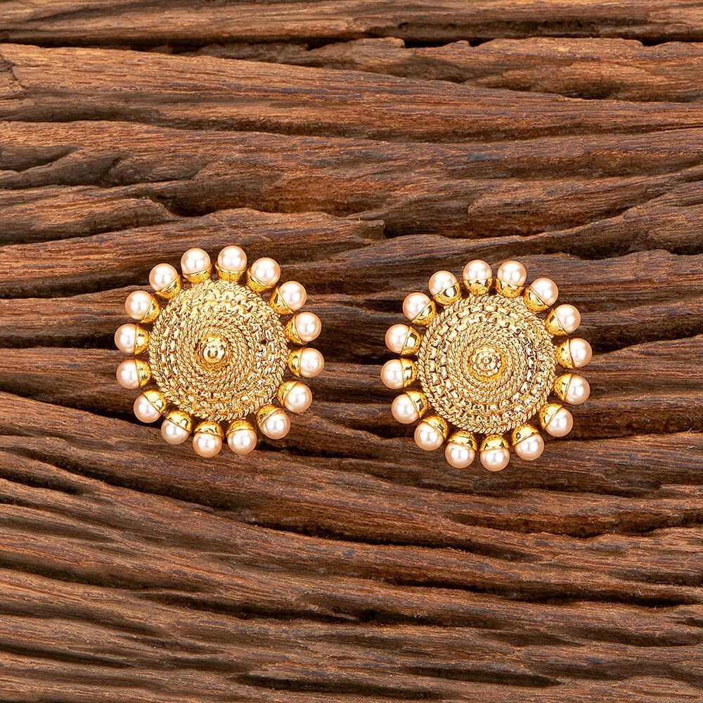 Gold Studs / Earrings//gold Earrings/stud Earrings/ Indian Earrings/gold  Tops/18k Round Stud Earrings Traditional Wedding Jewelry - Etsy Israel