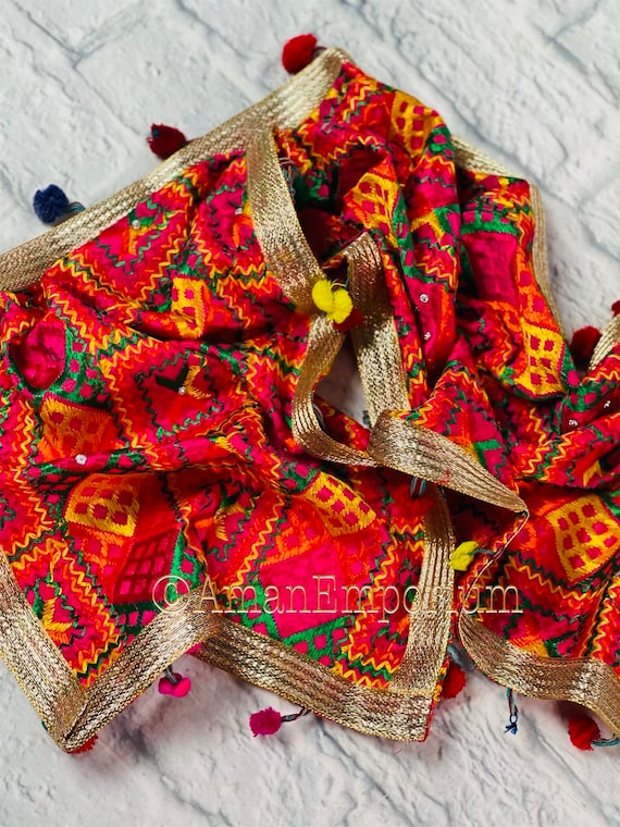 Unstitched Phulkari Suits | Phulkari suit, Indian designer wear, Fashion