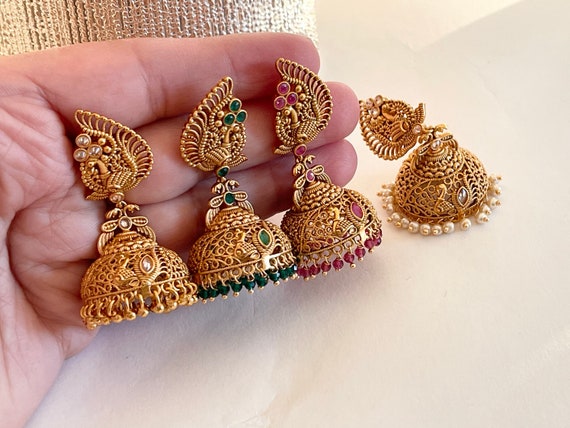 Aasmeen Traditional Antique Gold Plated Earrings – KaurzCrown.com
