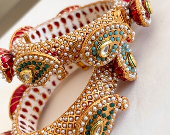 Rajwadi Kada / Pachali Bangles / Meenakari Openable - Etsy
