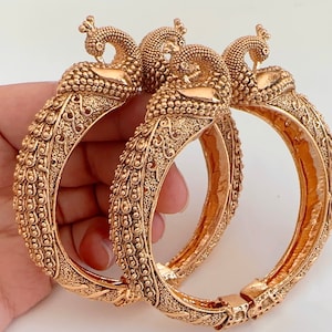 Peacock kada bangles gold outlet