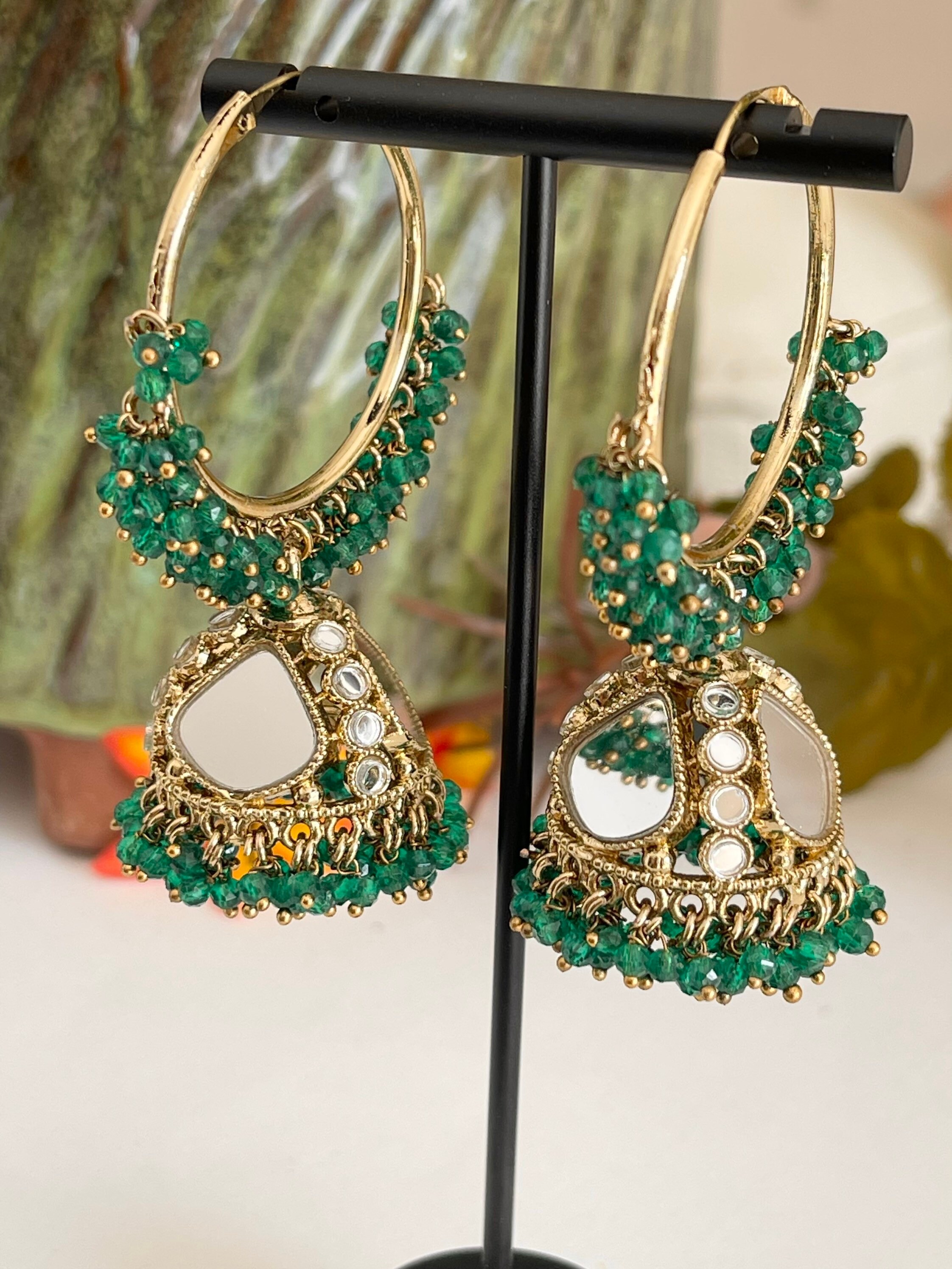 Top 113+ light green colour earrings