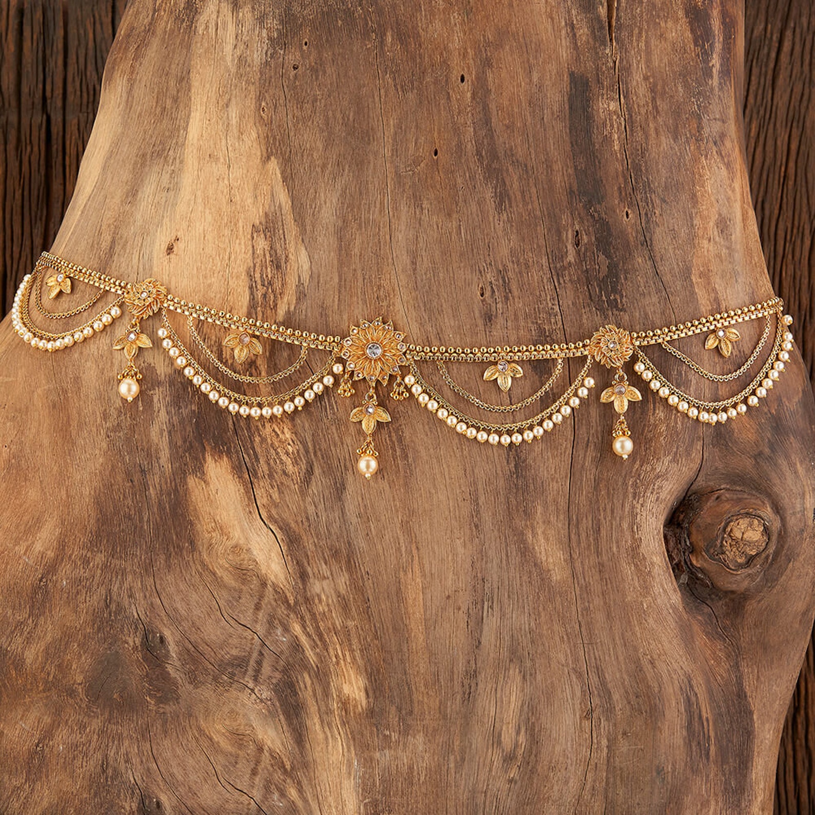 Waist Belt/indian Belly Chain/ Gold Belly Chain/ Pearl Etsy