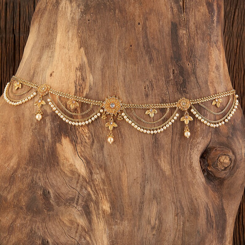 Waist Belt/indian Belly Chain/ Gold Belly Chain/ Pearl Etsy