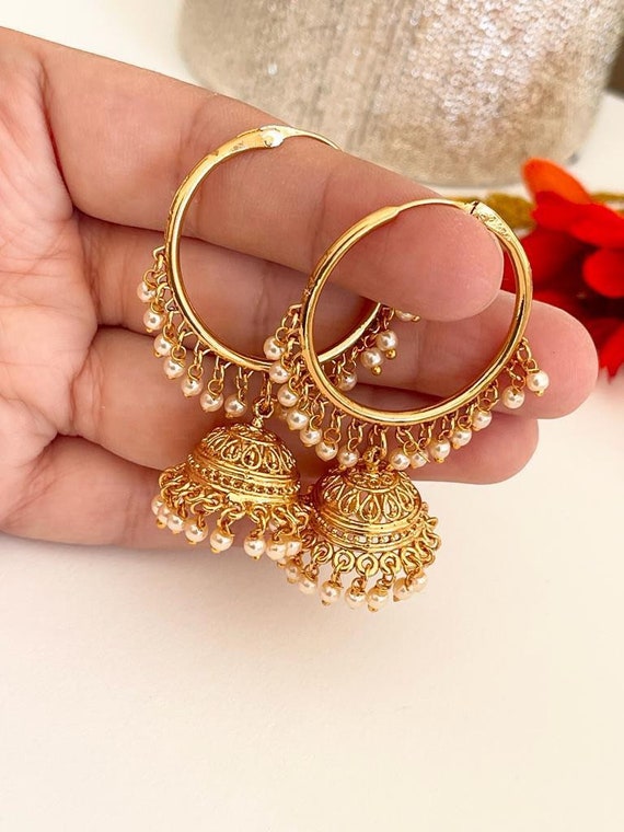 Designer Stylish And Cool Gold Bali Women Earrings For Party Wear at  5000.00 INR in Ambala | Saini Jewellers