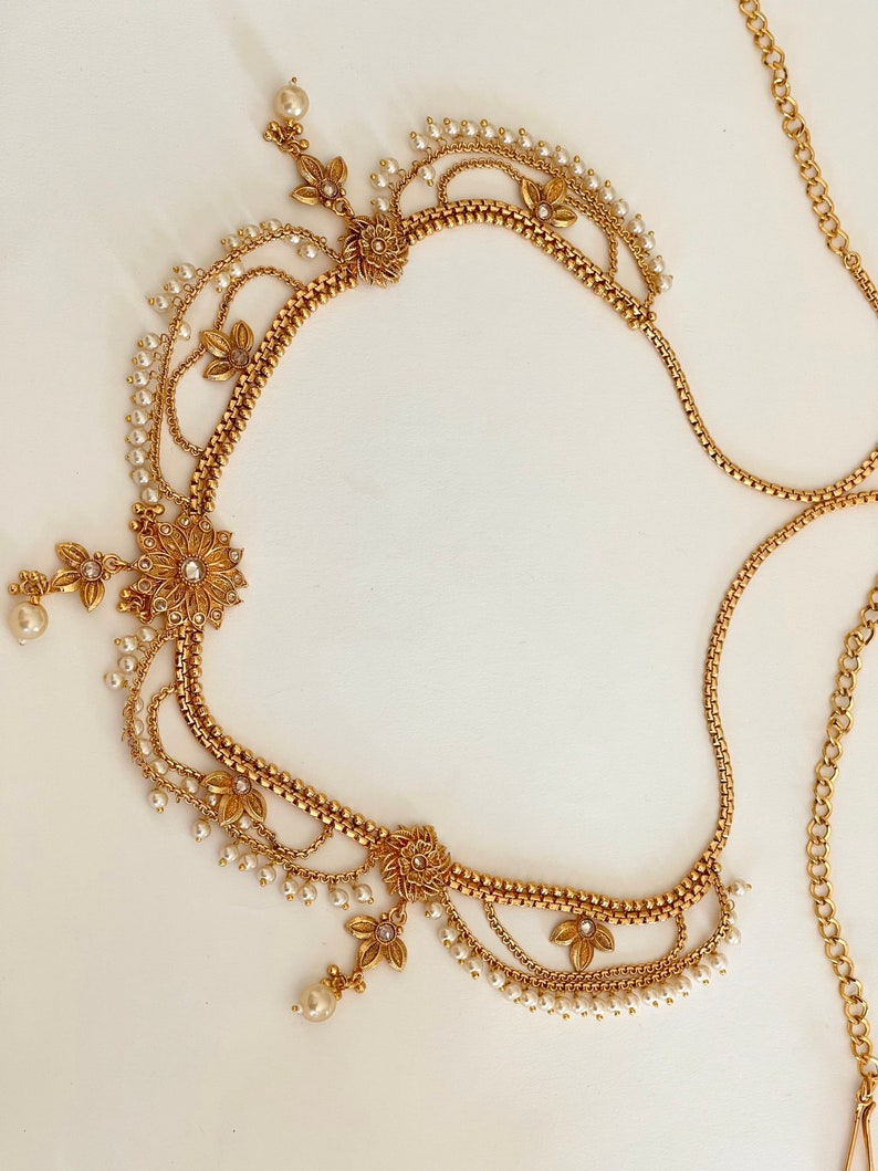 Waist Belt/indian Belly Chain/ Gold Belly Chain/ Pearl Etsy