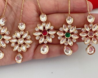 Kundan Delicate Tikka/ Kundan Tikka/Pearl Maang Tikka/ Indian Wedding Jewelry/ Pakistani Jewelry/ Matha patti/ Indian forehead jewelry