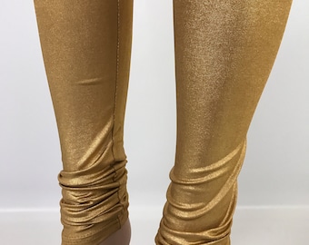 Women Gold Leggings/ Shimmer Leggings/ Women Leggings/ Halloween