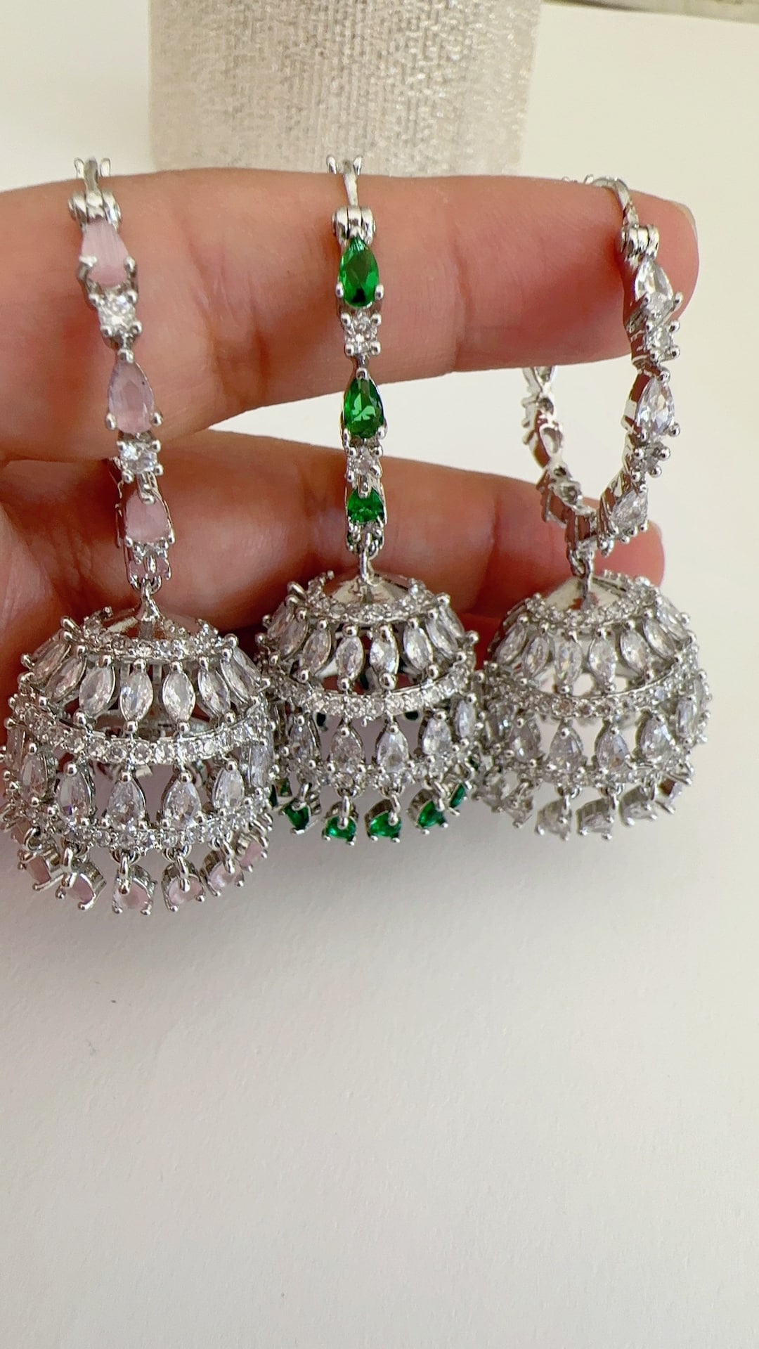 American Diamond Jhummka Jhumki Indian Jhumka CZ Jhumka Indian
