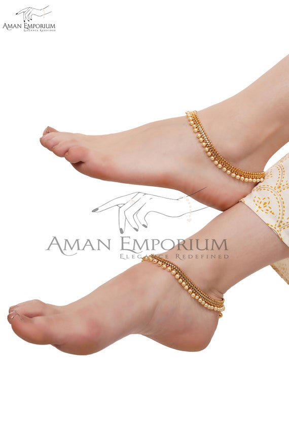Bridal gold anklets deals