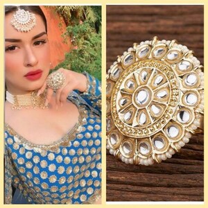 kundan Ring /Polki Ring / Indian Gold Finger Ring/ adjustable ring / Wedding Ring  / Indian Gold Ring /Indian jewelry/ Pakistani jewellery