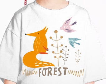 Iron On T-Shirt Transfer Print Fox Forest Animals