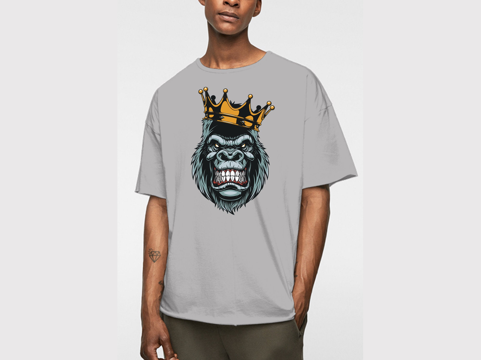 Paper Tee Design Fashion EPS Angry Orangutan SVG Digital Downloads 