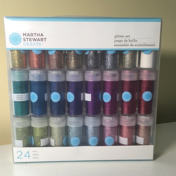 Martha Stewart 24 Piece Essential Glitter Set - Fine Glitter Pack Kit - NEW