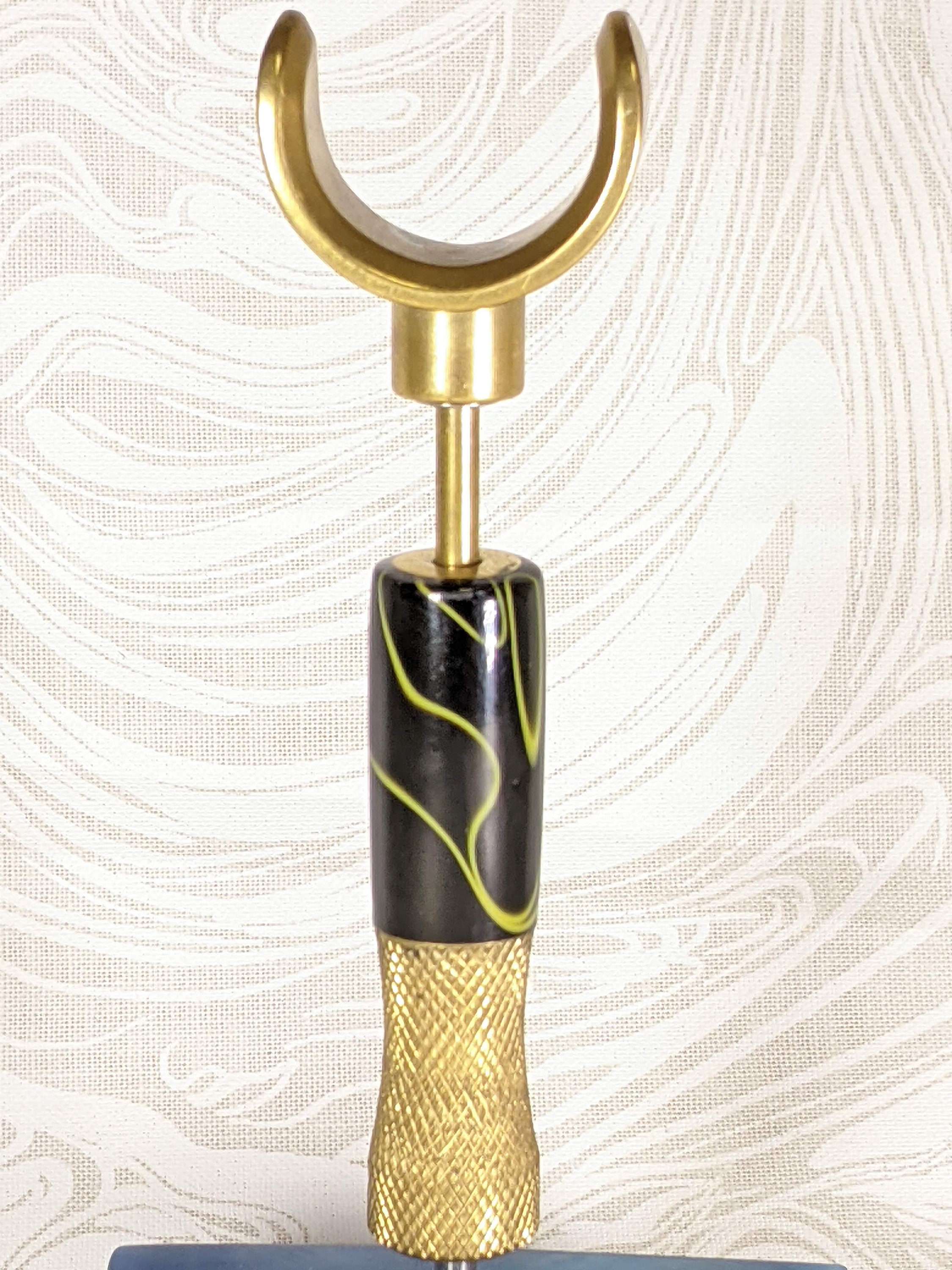 Hybrid Swivel Knife with Back and Yellow Barrel. — Miller Custom