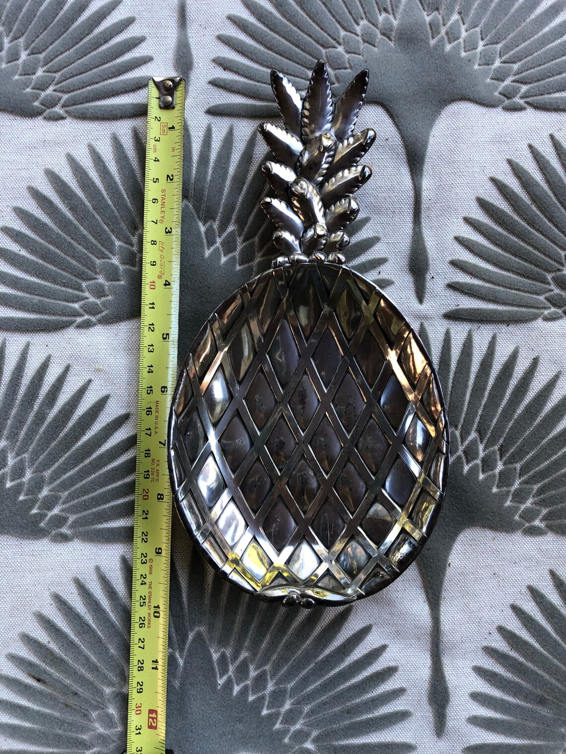 Vintage Pewter Pineapple Tray Etsy