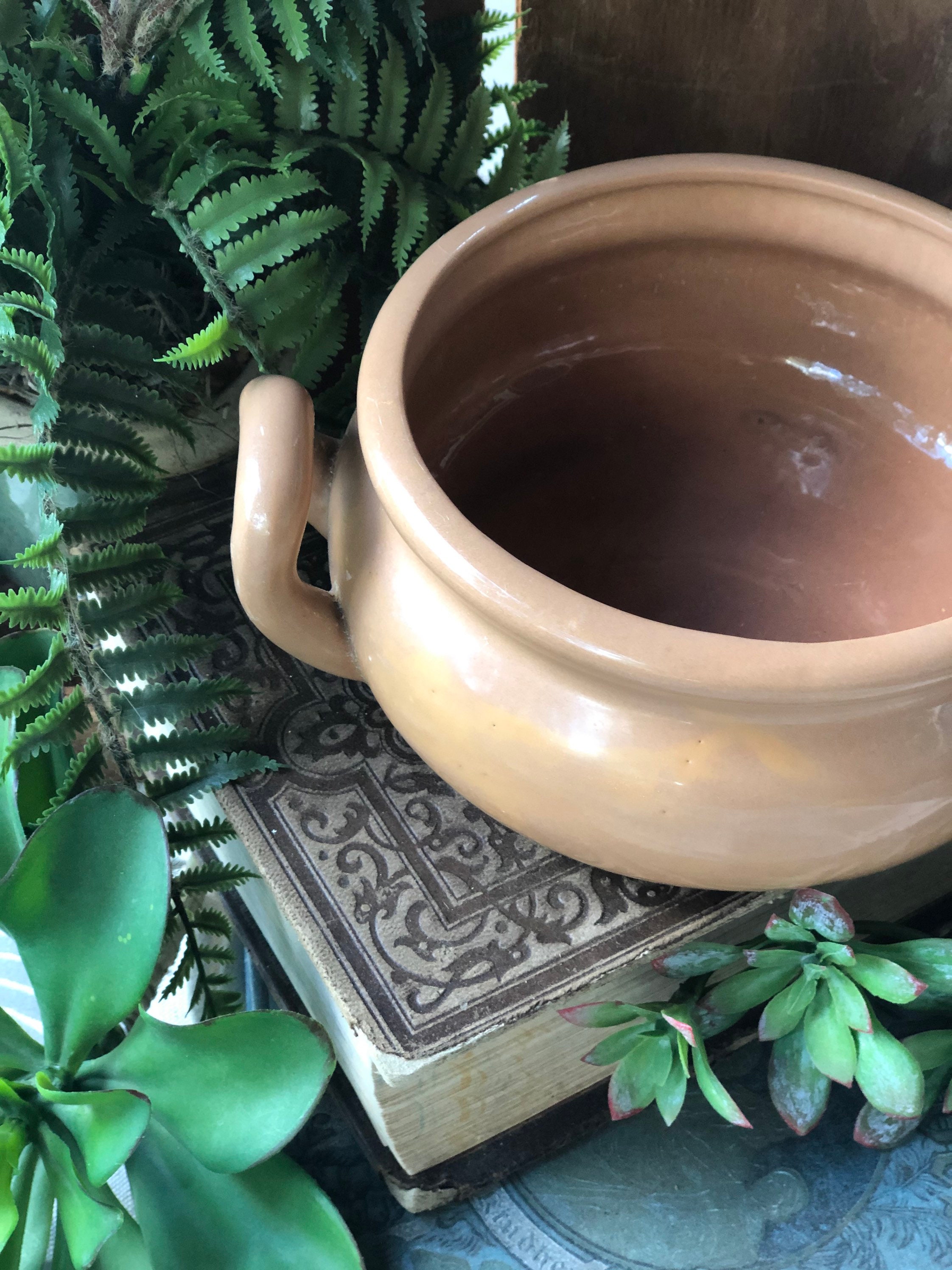 Vintage terracotta bowl with handles Etsy