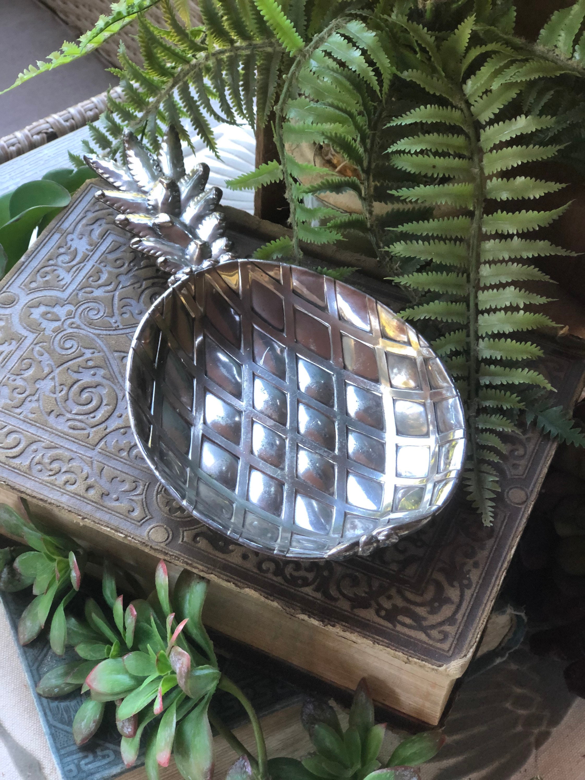 Vintage Pewter Pineapple Tray Etsy