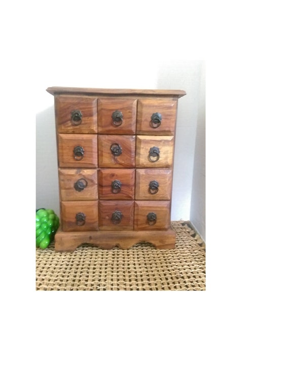 Handmade Drawer Cabinet Small Apothecary Chest Rustic Wood Etsy