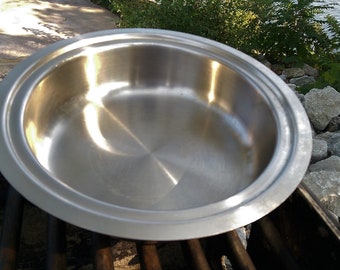 Stainless Steel Bowl for Mixing, Serving, or Baking, Raised Handling Edge, Commercial Grade,  Indoors or Camping Kitchenware