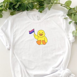 Bisexual Pride Flag Duck Shirt, Pride Parade Shirt, Pride Month Shirt, Cute animal Bi Pride Shirt, Kawaii Pride