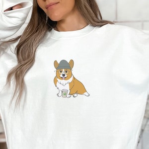 Hipster Corgi Sweatshirt, Funny Corgi Unisex Sweatshirt, Christmas Corgi Shirt, Corgi Mom Gift, Corgi Dad Gift, Corgi Lover Gift, Dog-Lover