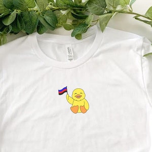 Polyamory Pride Flag Shirt, Cute Duck Pride Shirt, Funny Polyamory Pride Shirt, Pride Parade Shirt, Queer Shirt, LGBTQIA+ Pride Shirt