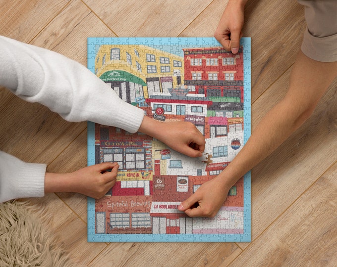 Ravenswood Bars and Restaurants Jigsaw puzzle, Chicago Puzzle, Chicago Gift, Chicago Art, Ravenswood Chicago, Chicago Neighborhood Gift