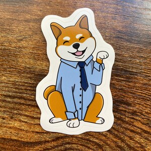 Funny Business Shiba Inu Sticker, Cute Shiba Bubble-free stickers, Shiba Owner Gift, Dog Lover Gift, Shiba Inu Mom, Shiba Dad, Office Dog