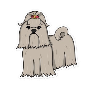 Autocollant mignon Shih Tzu sans bulles, autocollant drôle de Gold Coast, cadeau de propriétaire de Shih Tzu, maman Shih Tzu, papa Shih Tzu, cadeau d'amant de chien, trucs de bas