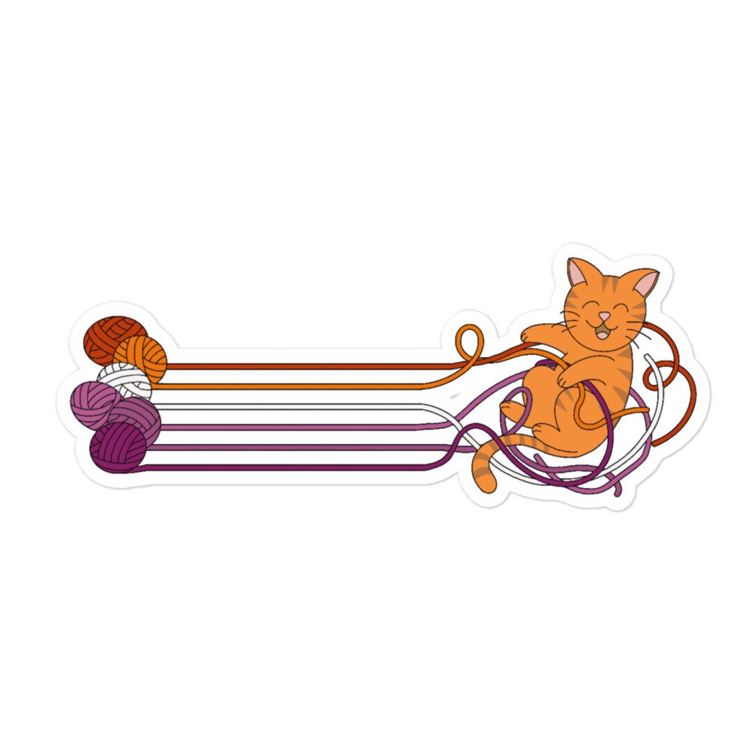 Lesbian Pride Cat Sticker - Etsy
