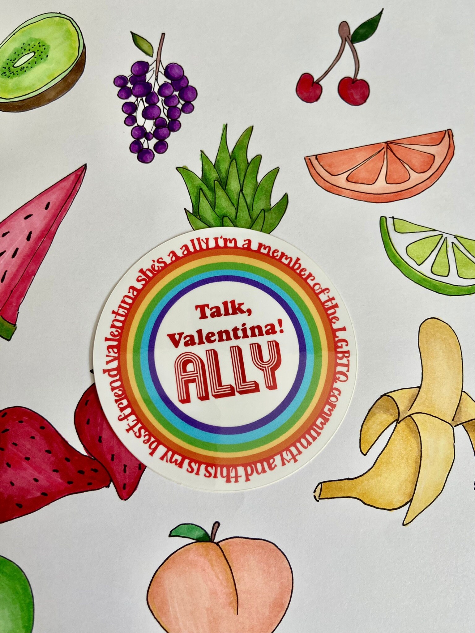 Talk Valentina Ally Sticker, LGBTQIA Ally Sticker, Gay Tiktok, Gay